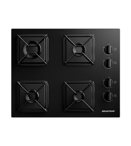 Cooktop 4 Bocas a Gás Automático Vidro Preto Bivolt BDD61BEUNA Brastemp