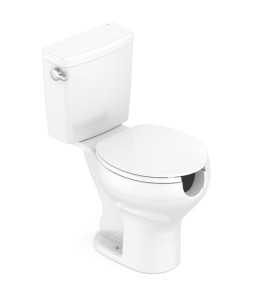 Kit Vaso Sanitário Com Caixa Acoplada Com Acionamento Lateral E Assento Com Abertura Acesso Celite Branco