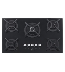 Cooktop 5 Bocas a Gás com Acendimento Automático Vidro Preto Bivolt Infinity 26298-57077 Fischer
