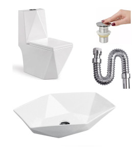 Kit Imperial Diamond Vaso Sanitário Cuba Válvula E Sifão - Smart Norte