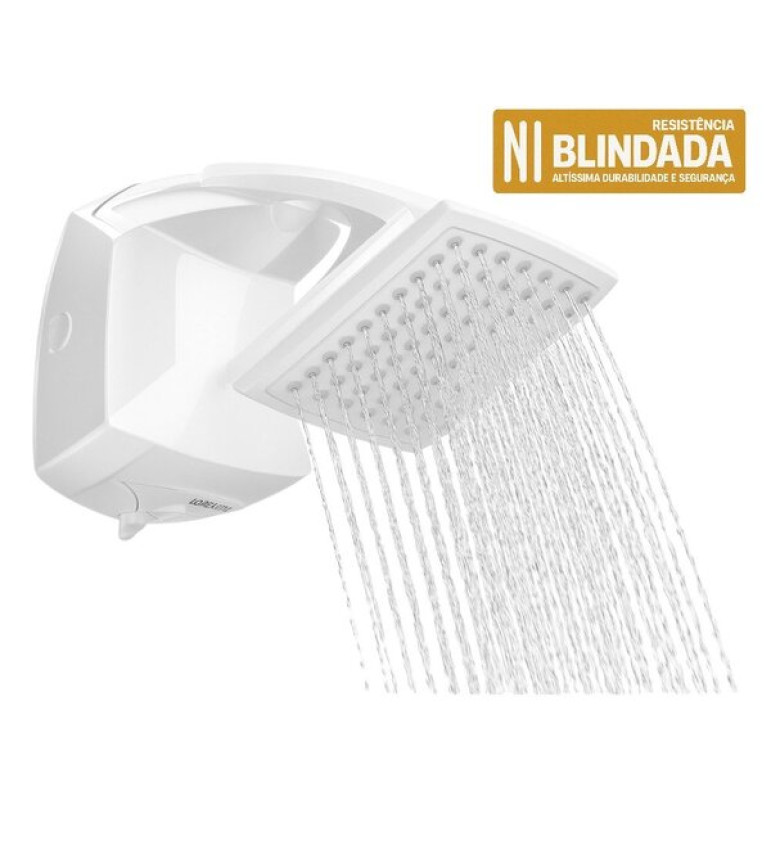 Chuveiro Elétrico Eletrônico 127V (110V) 5000W Branco Quadrado Futura Lorenzetti